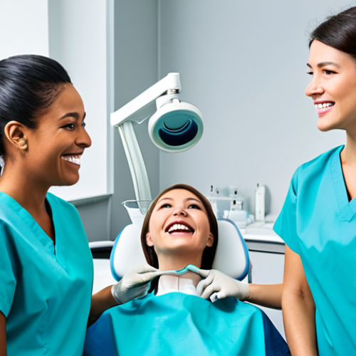 Home 22 **
"A diverse group of dental assistants in a modern dental clinic, fully clothed in professional scrubs, participating in a hands-on training session on dental cleaning techniques, using mannequins. Sterile environment. Appropriate content, safe for work, perfect anatomy, correct proportions, bright lighting, professional training setting, family-friendly, high quality dental instruments visible. Emphasis on learning and collaboration."
**